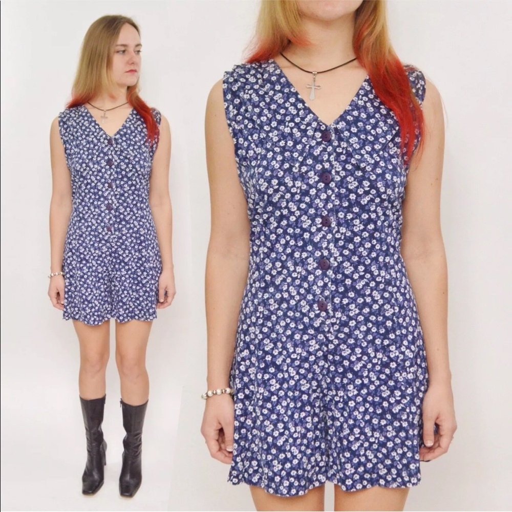 Vtg 80s Ricki & Company Floral Half Shirt Romper